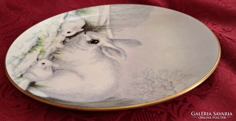 Bunny decorative plate, hunting porcelain plate (l4461)
