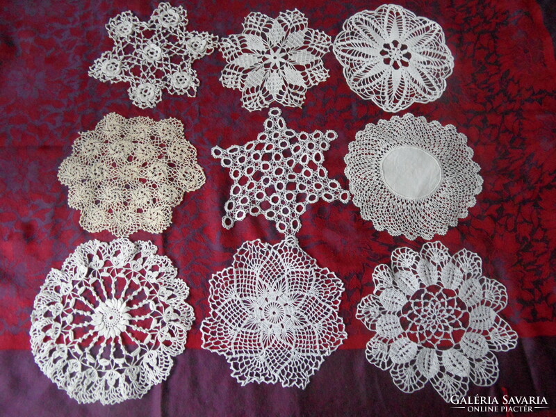 Hand crocheted lace tablecloth (9 pcs.)