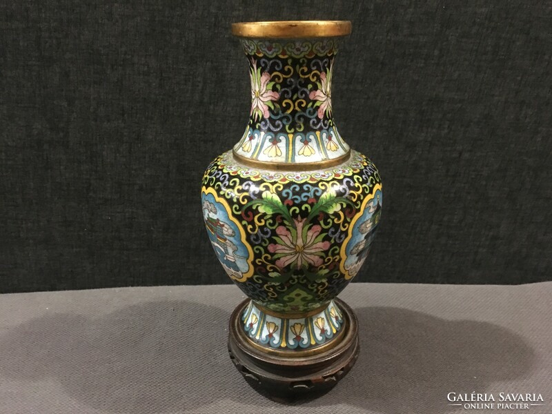 Antique bronze fire enamel Japanese vase!!!! 22X10 cm!!!!