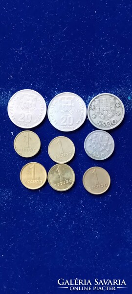 9 old Portuguese coins 1966-1987