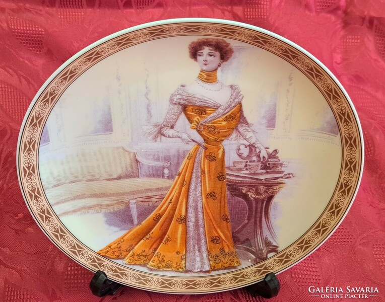 Ladies' porcelain decorative plate, gentleman's lady's wall plate 2 (l4456)