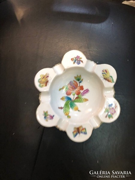 Herend ashtray, porcelain, Victoria pattern, 15 cm, perfect.