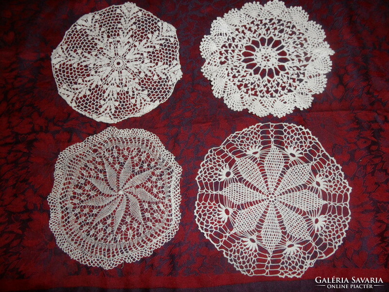 Hand crocheted lace tablecloth (4 pcs.)