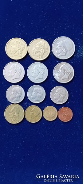 13 db régi görög pénzérme 1973-1988