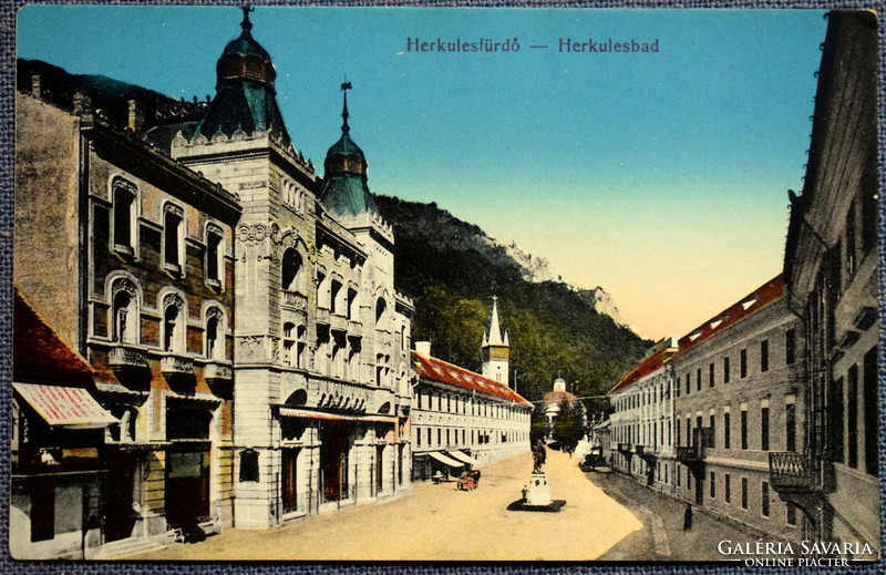 Herkulesfürdő - Hercules square - litho postcard 19,,