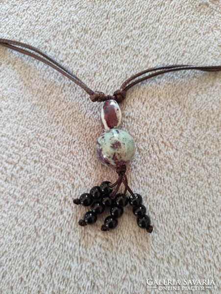 Necklace made of large ceramic pearls