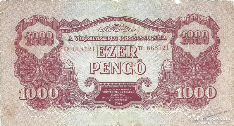 1000 pengő 1944 VH. eredeti állapot