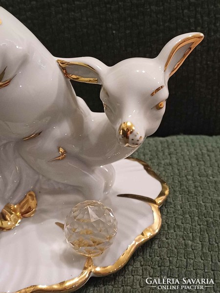 Capodimonte porcelain deer with swarovski crystal