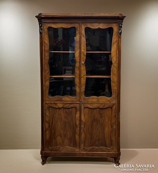 Impressive antique Biedermeier bookcase or sideboard