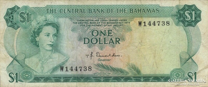 1 Dollar Bahamas 1974 t.B.Donaldson signature 1.