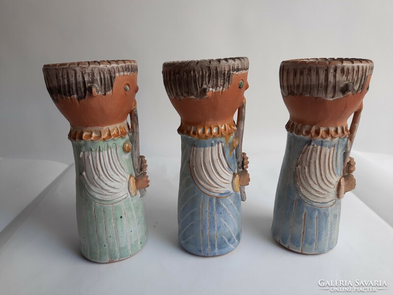 Kiss roóz ilona ceramic vases - 3 pieces in one set of furjuaring girls - old marked