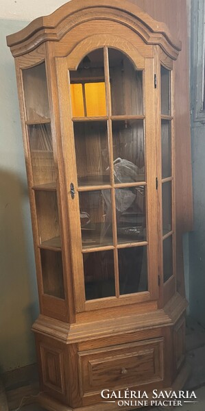Corner cabinet, glass, drawers