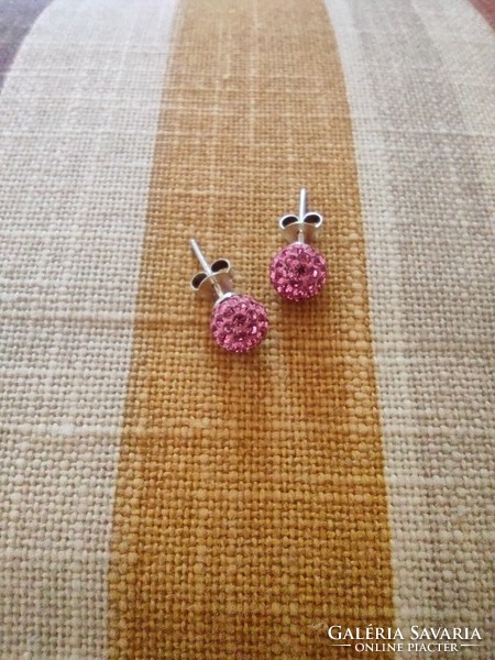 Pink silver earrings