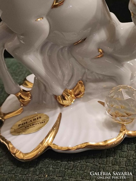 Capodimonte porcelain deer with swarovski crystal