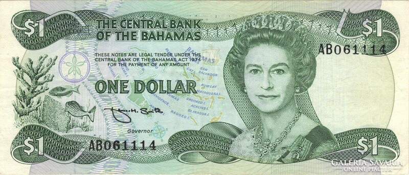 1 dollár  Bahama szigetek 1984 F.H.Smith aláírás