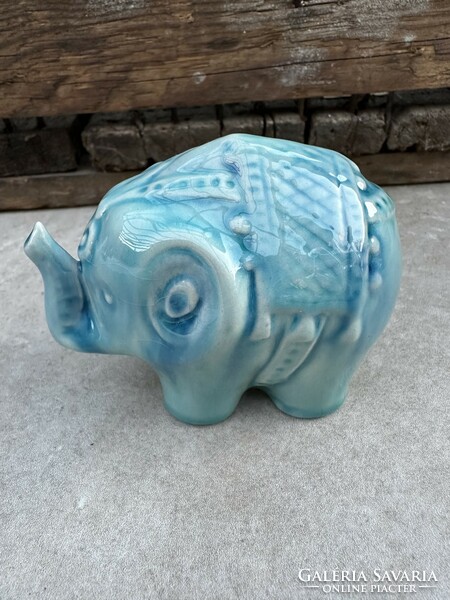 Zsolnay base glaze elephant-reed judit