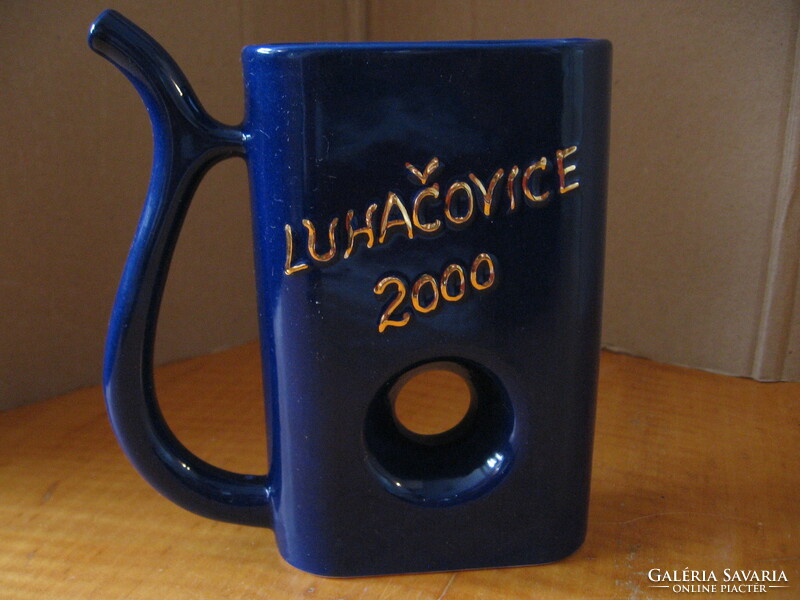 Cobalt blue with gold cure cup, beaked cup luhacovice