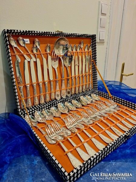Silver-plated Italian 12-person cutlery set 51 pcs