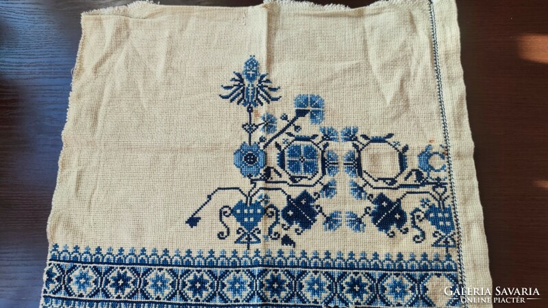 Blue woven or embroidery (handwork)