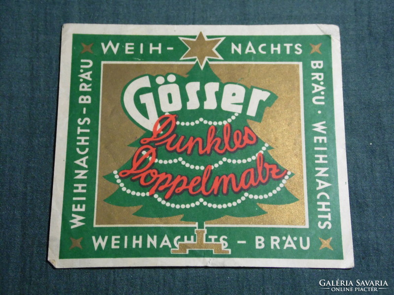 Beer label, weihnachts-brau gösser bier, beer