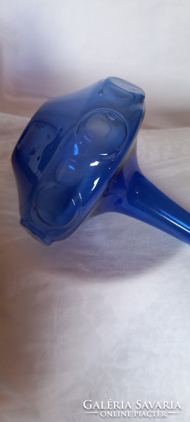 Thüringer expertic (GDR)  kék üveg váza, 1960 as évekből