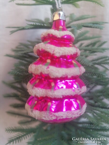 Retro glass Christmas tree ornament