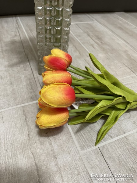 Gyönyörű élethű  gumi habgumi tulipán csokor tulipánok virág növény lakásdekoráció