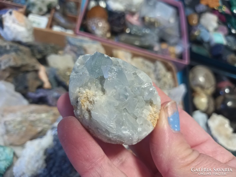 Csodaszep pale blue 7cm celestine/ celestine geode from mineral collection!!