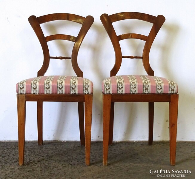 1M695 Antik Biedermeier támlás szék pár