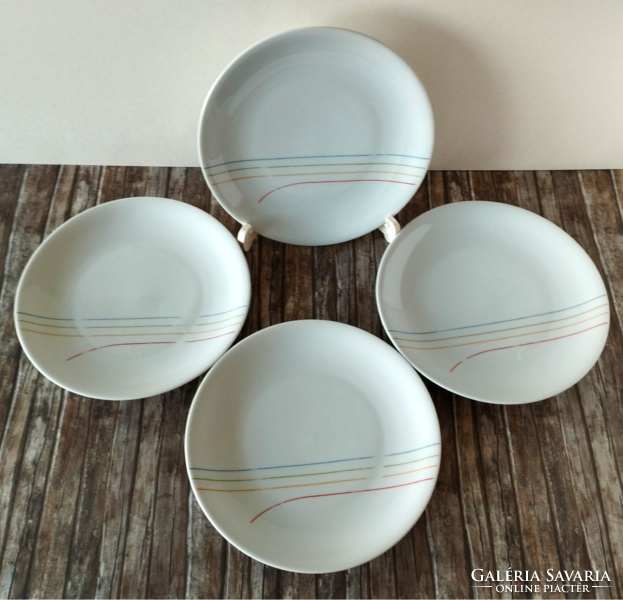 4 Pcs rarer colored plain striped patterned porcelain cookies, small sandwich plates