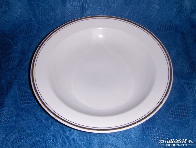 Great Plain porcelain deep plate plate with gold edge (s)