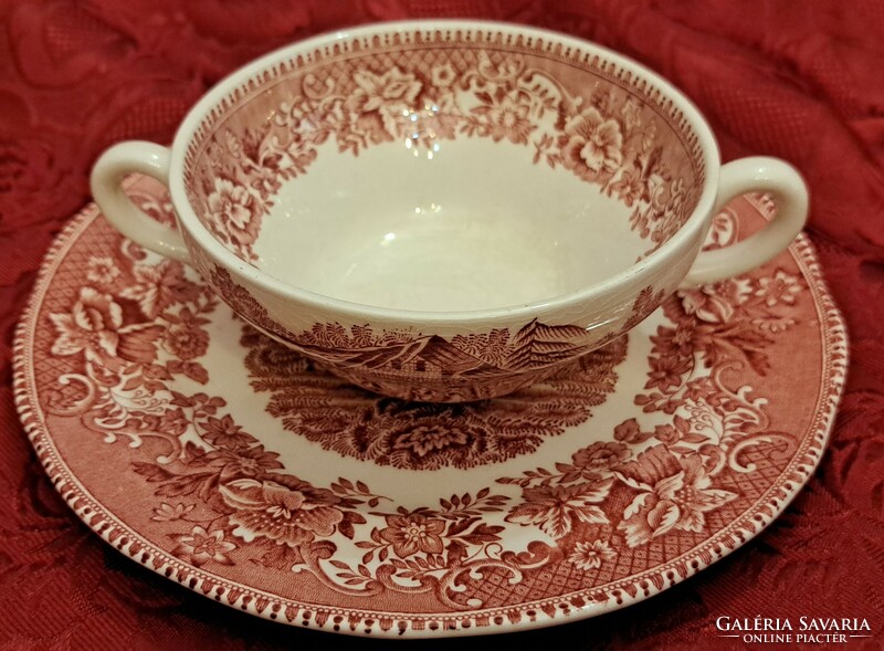Angol porcelán leveses csésze tányérral (L4472)