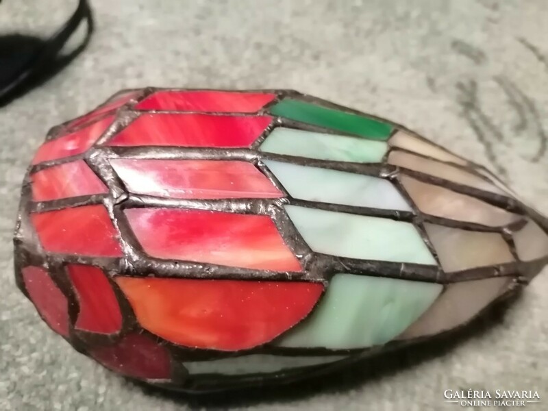 Régi réz  színes ólomüveg kacsa formájú lámpa hangulatlámpa