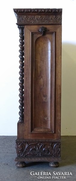 1Q151 antique faun head historicizing bookcase 194 x 171 cm