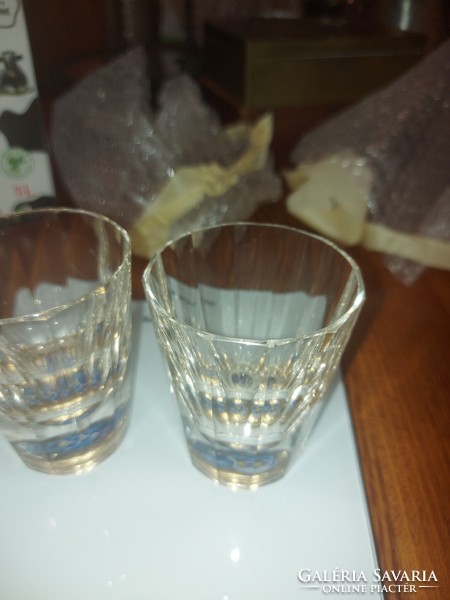 Bohemian Zwischengoldglass Flared Liqueur or Shot Glass Beaker/Bohemia kristálypohár, aranyozott