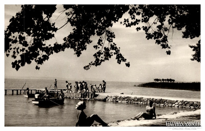 Alsóörs, Alsóörs, beach bath postcard, 1963