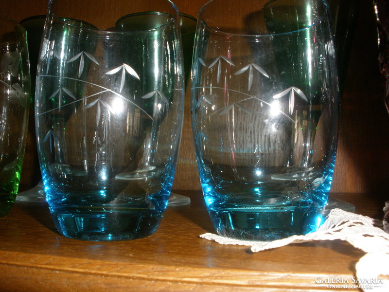 Blue, polished antique wine glass
