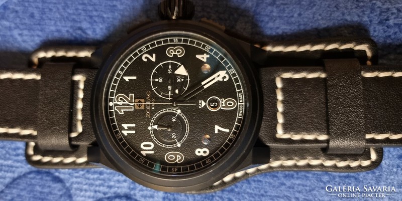 Zodiac zmx 04 zo8528 chronograph aviation limited edition black.