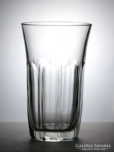 8 water glasses | polished incised peeled crystal glass