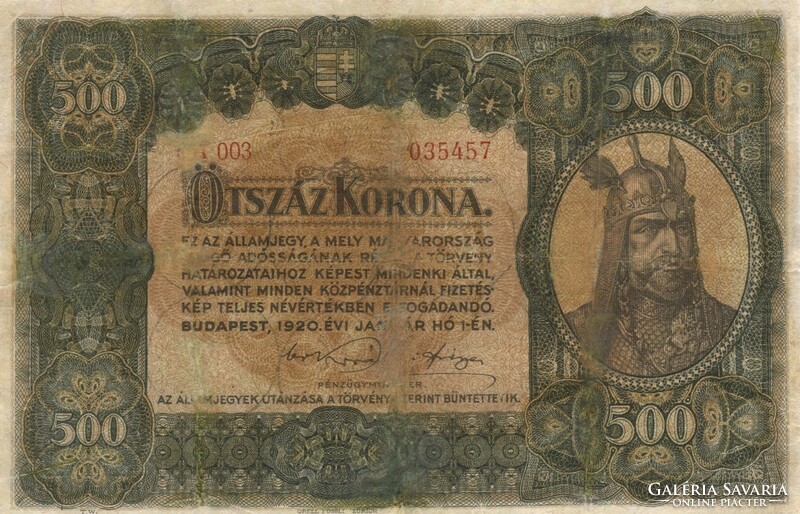 500 korona 1920 restaurált 1.