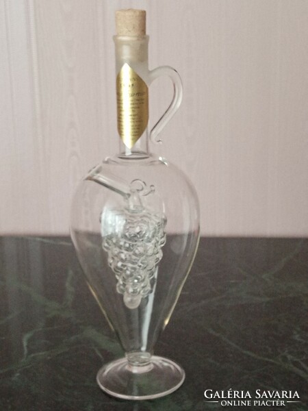 Régi tokaji furmintos formatervezett italos üveg -- 50 cl-es,  25 cm magas