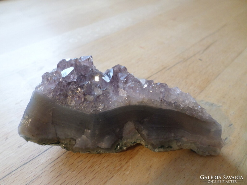 Amethyst mineral cluster with druse chalcedony