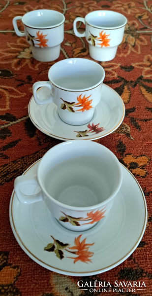 Hollóházi porcelán kávés csésze aljjal 2 pár