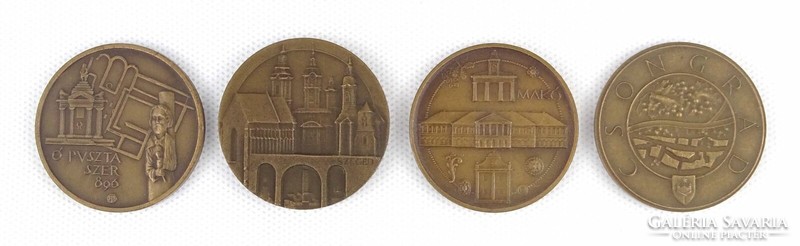 1Q252 Szeged tourist: Szeged - Csongrád - Makó - Ópusztaszer bronze plaque 4 pieces