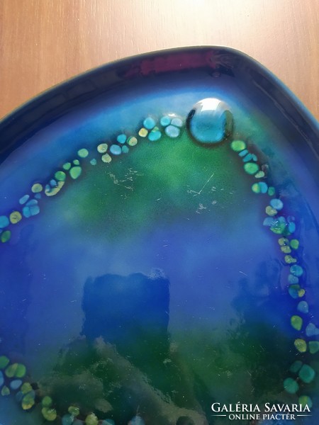 Bovano turquoise-green enameled bowl