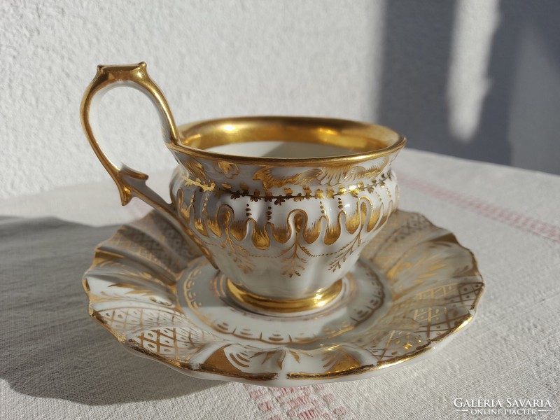 ALT WIEN hibrid biedermeyer gyűjtői csésze és alj, 1839-ből, hibátlan szett!