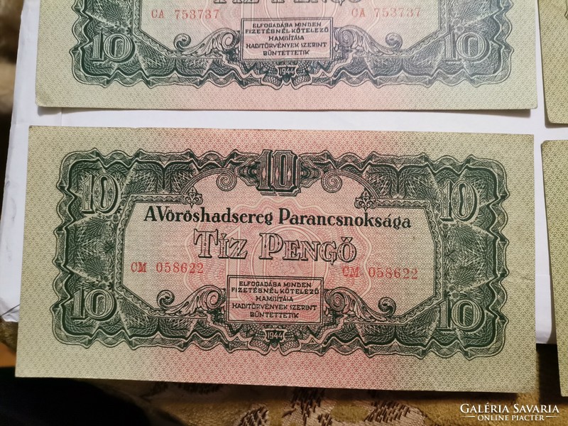 Tíz pengő 1944 és 5 db