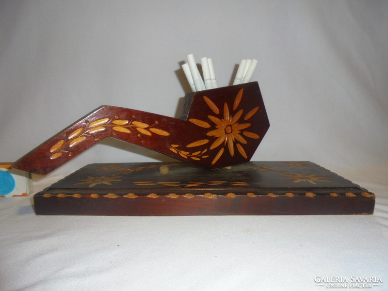 Retro carved wooden pipe cigarette holder, cigarette holder