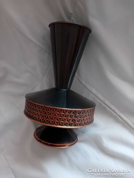 Mid-century red copper vase, industrial art