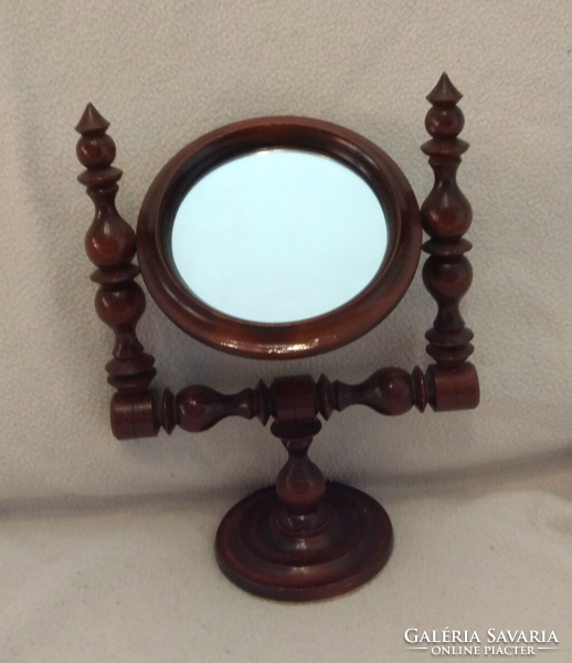 Carved wooden rotating vanity mirror/ shaving mirror